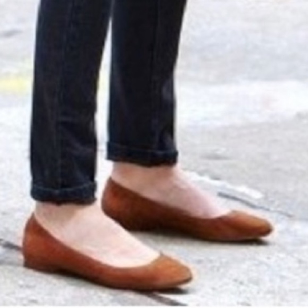 FRYE CARSON Women's whiskey Brown leather Ballet Flats size 9